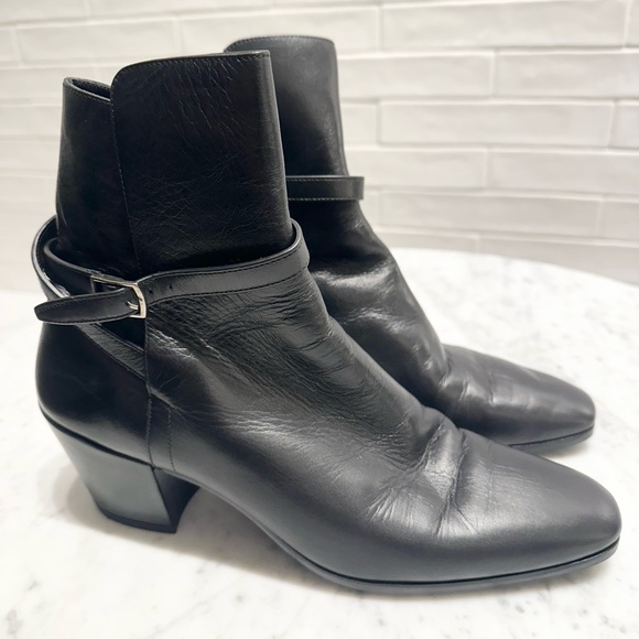 Saint Laurent Leather Ankle Boots - Picture 2 of 8
